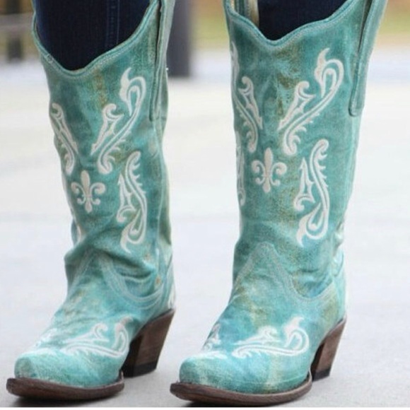 Corral Shoes - Corral Turquoise Blue Cortez Cowboy Boots